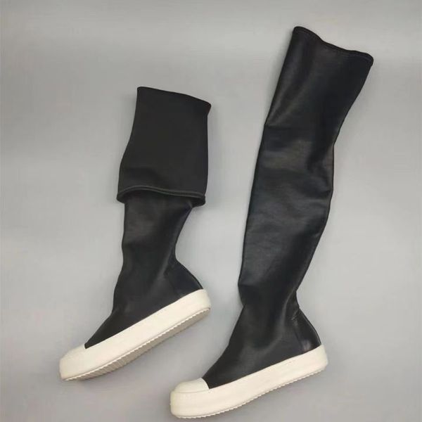 2023 men's and women's boots leather mid-calf boots thick-soled elastic fabric slip-on boots, Black
2023 men's and women's boots leather mid-calf boots thick-soled elastic fabric slip-on boots, Black
