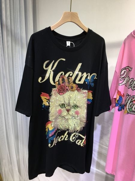 women's plus size tshirt 4xl cat fashion women blouses elegant summer short sleeve large luxury tshirts for 230905, Black
women's plus size tshirt 4xl cat fashion women blouses elegant summer short sleeve large luxury tshirts for 230905, Black