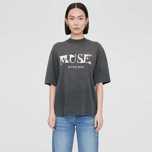 23 women's t shirt designer anines bing letter shirts printed wash stir fry dyed spray monkey short sleeved t-shirt, White
23 women's t shirt designer anines bing letter shirts printed wash stir fry dyed spray monkey short sleeved t-shirt, White