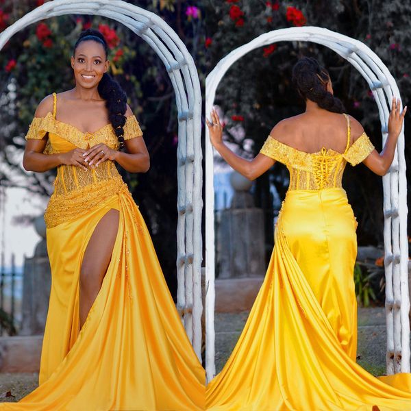 briight mermaid prom dresses off shoulder appliques satin side split backless lace up plus size court gown custom made party dress vestido d, Black
briight mermaid prom dresses off shoulder appliques satin side split backless lace up plus size court gown custom made party dress vestido d, Black