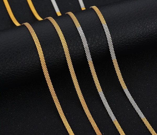 tn0017 45cm x 2 mm 316l titanium steel chain flat weave necklaces jewelry for women men gold color 2 gold color6883646, Silver
tn0017 45cm x 2 mm 316l titanium steel chain flat weave necklaces jewelry for women men gold color 2 gold color6883646, Silver