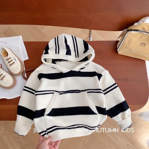 pullover 2023 korean children boys spring autumn sweater knitted striped hoodie loose stretch pocket cotton kids 230905, Blue
pullover 2023 korean children boys spring autumn sweater knitted striped hoodie loose stretch pocket cotton kids 230905, Blue