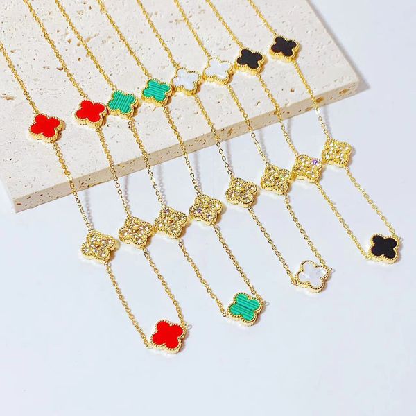 elegant design micro pave black white clover necklace gold stainless steel necklaces for women gift, Silver
elegant design micro pave black white clover necklace gold stainless steel necklaces for women gift, Silver