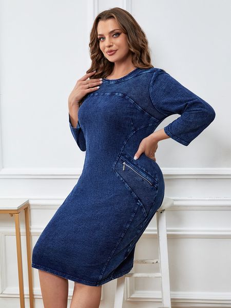 plus size dresses lih hua women's size denim dress autumn chic elegant for chubby women cotton knitted 230905, Black
plus size dresses lih hua women's size denim dress autumn chic elegant for chubby women cotton knitted 230905, Black