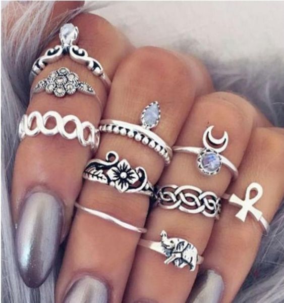 vintage knuckle ring sets antique silvergold engraved flowers elephant 10 pcs fingernail ring sets for girls ladies7200811, Silver
vintage knuckle ring sets antique silvergold engraved flowers elephant 10 pcs fingernail ring sets for girls ladies7200811, Silver