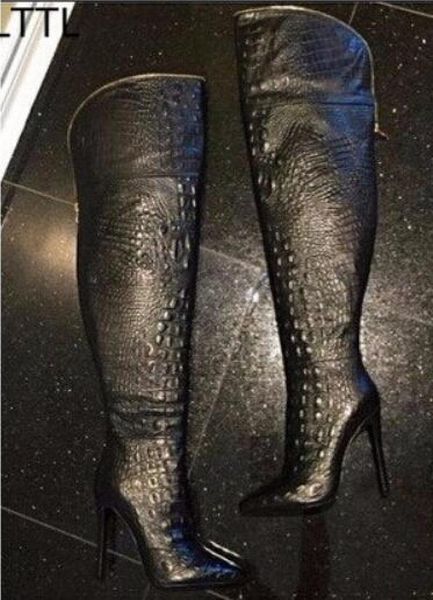 2019 winter women alligator over the knee high boots odile thigh high booties female fashion high heel shoes woman boot6308781, Black
2019 winter women alligator over the knee high boots odile thigh high booties female fashion high heel shoes woman boot6308781, Black