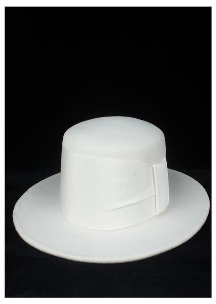 100 wool women white flat hat with white ribbon fedora hat wide brim fascinator size 5658cm2420560, Blue;gray
100 wool women white flat hat with white ribbon fedora hat wide brim fascinator size 5658cm2420560, Blue;gray