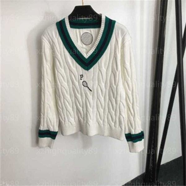 designer jumper women knitted sweater pullover baseball racket embroidered color block striped fashion v-neck long sleeved knitwear sweaters, White;black
designer jumper women knitted sweater pullover baseball racket embroidered color block striped fashion v-neck long sleeved knitwear sweaters, White;black