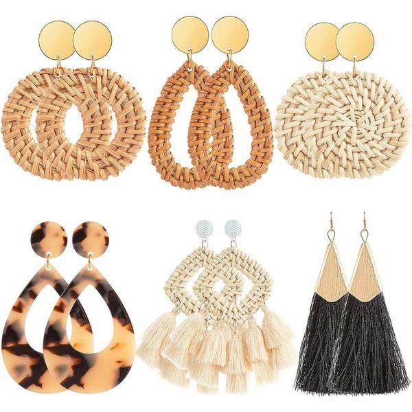 ponpon 6-18 pairs earrings for women lightweight summer earrings straw earrings fashion geometric statement hoop dangle drop earrings for wo, Silver
ponpon 6-18 pairs earrings for women lightweight summer earrings straw earrings fashion geometric statement hoop dangle drop earrings for wo, Silver