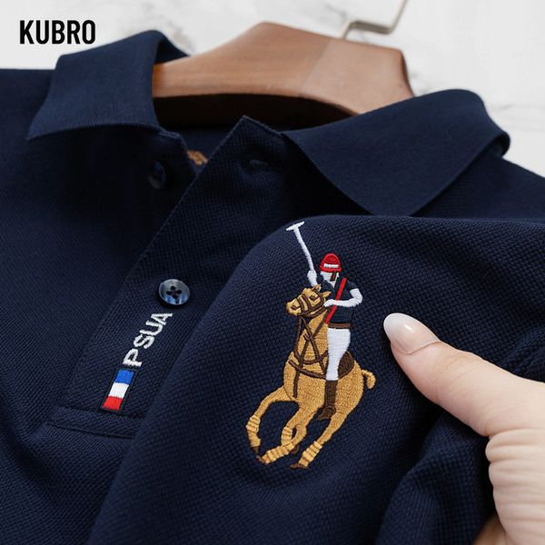 men's polos kubro brand embroidered cotton polo shirt highend luxury summer casual lapel short sleeve tshirt korean fashion men 230905, White;black
men's polos kubro brand embroidered cotton polo shirt highend luxury summer casual lapel short sleeve tshirt korean fashion men 230905, White;black
