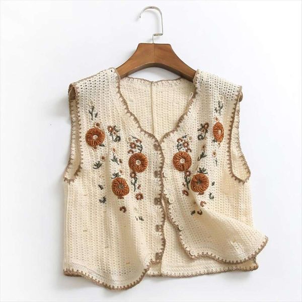embroidered vest v neck with hollowed out sleeveless short womens cardigan knit, Black;white
embroidered vest v neck with hollowed out sleeveless short womens cardigan knit, Black;white