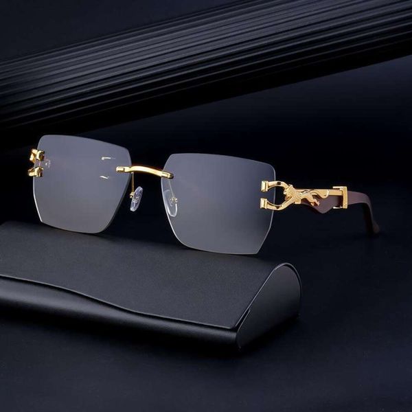 mens box shaped sunglasses with refined leopard imitation wood legs frameless trimmed business driving, White;black
mens box shaped sunglasses with refined leopard imitation wood legs frameless trimmed business driving, White;black