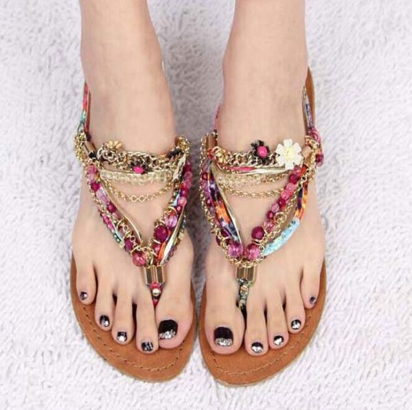 bohemian beaded sandals handmade gold chain metal flowers flat rhinestone thong sandals sweet colorful roman gladiators shoes3448192, Black
bohemian beaded sandals handmade gold chain metal flowers flat rhinestone thong sandals sweet colorful roman gladiators shoes3448192, Black