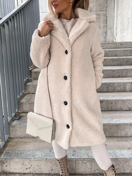 womens wool blends fleece coat women fashion autumn winter long sleeve solid lady office casual double breasted jacket loose oversize clothi, Black
womens wool blends fleece coat women fashion autumn winter long sleeve solid lady office casual double breasted jacket loose oversize clothi, Black