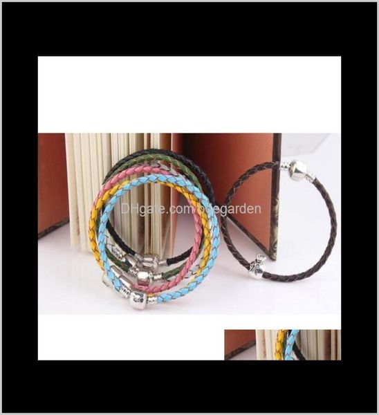 charm bracelets drop delivery 2021 authentic sier clasp bead original stamp woven leather fits pandora charms bracelet diy fashion3561001, Golden;silver
charm bracelets drop delivery 2021 authentic sier clasp bead original stamp woven leather fits pandora charms bracelet diy fashion3561001, Golden;silver