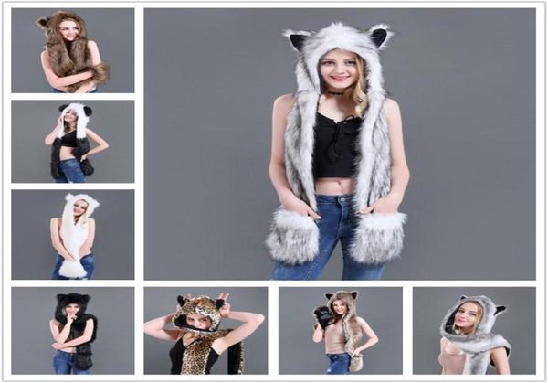 berets women faux fur hood animal hat ear flaps gloves 3in1 wolf plush warm imitation hats cap with scarf1826811, Blue;gray
berets women faux fur hood animal hat ear flaps gloves 3in1 wolf plush warm imitation hats cap with scarf1826811, Blue;gray