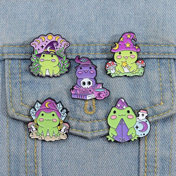 witch frogs enamel pins custom spell book magic wand potion moon phase brooch lapel badge animal jewelry gift for kids friends, Blue
witch frogs enamel pins custom spell book magic wand potion moon phase brooch lapel badge animal jewelry gift for kids friends, Blue