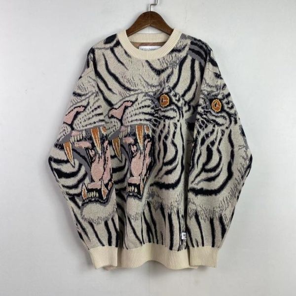 mens sweaters ss oversized wacko maria men women 1 quality tiger jacquard knitted pullovers 230905, White;black
mens sweaters ss oversized wacko maria men women 1 quality tiger jacquard knitted pullovers 230905, White;black