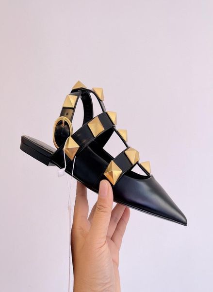 luxury brand design women slingbacks rivets pointed toes dress shoes genuine leather buckle strap spring and fall fla3652086, Black
luxury brand design women slingbacks rivets pointed toes dress shoes genuine leather buckle strap spring and fall fla3652086, Black