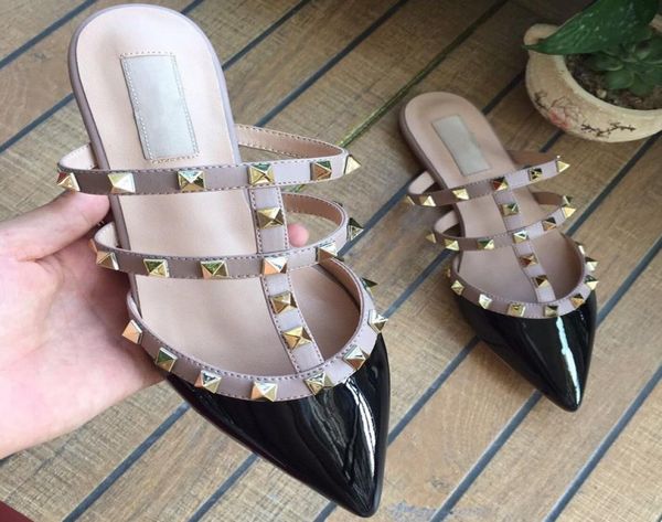 women flat shoes luxury sandals loafer summer genuine leather shoes flat rivets shoes brands slippers 2020 designer t1647664, Black
women flat shoes luxury sandals loafer summer genuine leather shoes flat rivets shoes brands slippers 2020 designer t1647664, Black