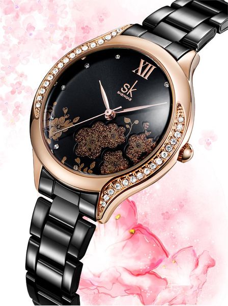 three-dimensional flower fashion light luxury diamond set waterproof women's watch, Slivery;brown
three-dimensional flower fashion light luxury diamond set waterproof women's watch, Slivery;brown