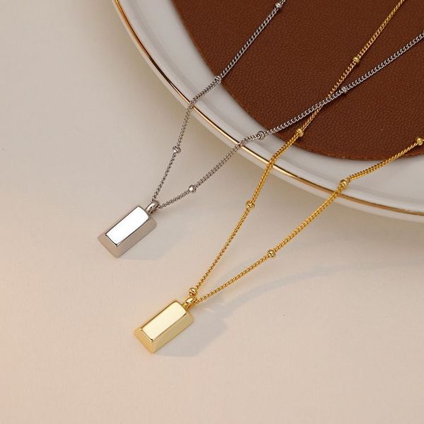 luxury designer gold silver colors pendent womens mens necklace gold brick necklace trendy lucky bracelet lucky necklace fashionable jewlery
luxury designer gold silver colors pendent womens mens necklace gold brick necklace trendy lucky bracelet lucky necklace fashionable jewlery
