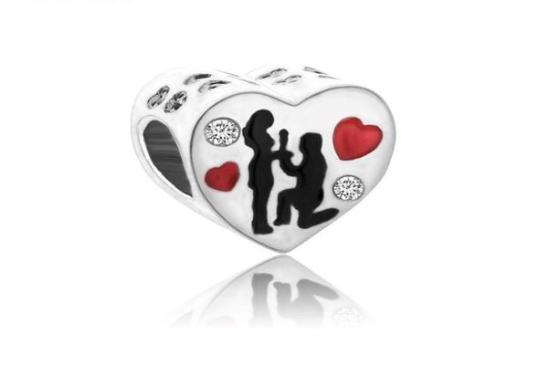 fit charm bracelet love proposal silver enamel charms pendant bead 925 silver dangle diy jewelry european chain necklace & bangle3773566, Black
fit charm bracelet love proposal silver enamel charms pendant bead 925 silver dangle diy jewelry european chain necklace & bangle3773566, Black