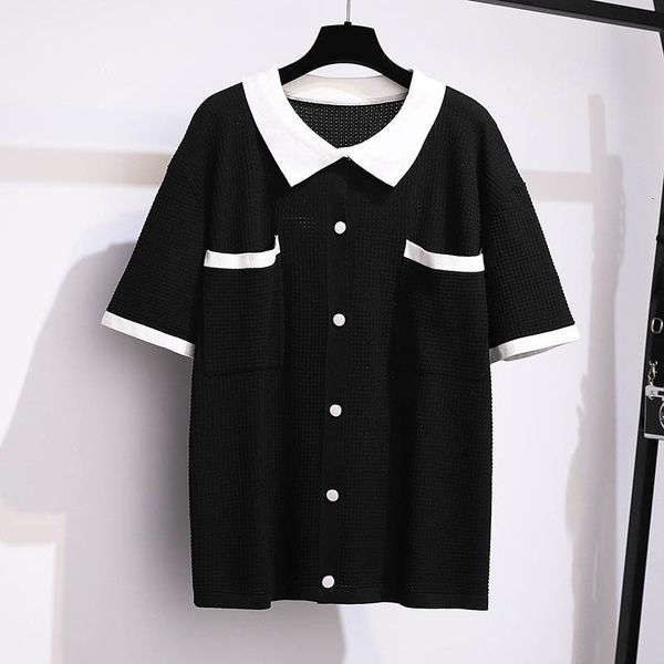 women's plus size tshirt 170kg summer lapel knit cardigan bust 160cm 5xl 6xl 7xl 8xl 9xl 10xl loose short sleeve pocket 230905, Black
women's plus size tshirt 170kg summer lapel knit cardigan bust 160cm 5xl 6xl 7xl 8xl 9xl 10xl loose short sleeve pocket 230905, Black