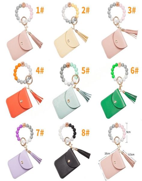 pu leather bracelet wallet keychain jewelry tassels bangle key ring holder card bag candy color silicone beaded wristlet keychains8787481, Silver
pu leather bracelet wallet keychain jewelry tassels bangle key ring holder card bag candy color silicone beaded wristlet keychains8787481, Silver