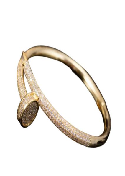 50off nail bracelets women cuff 18k gold plated full diamond bracelet jewelry for lover gift size 165cm with box spinner1566574, White
50off nail bracelets women cuff 18k gold plated full diamond bracelet jewelry for lover gift size 165cm with box spinner1566574, White