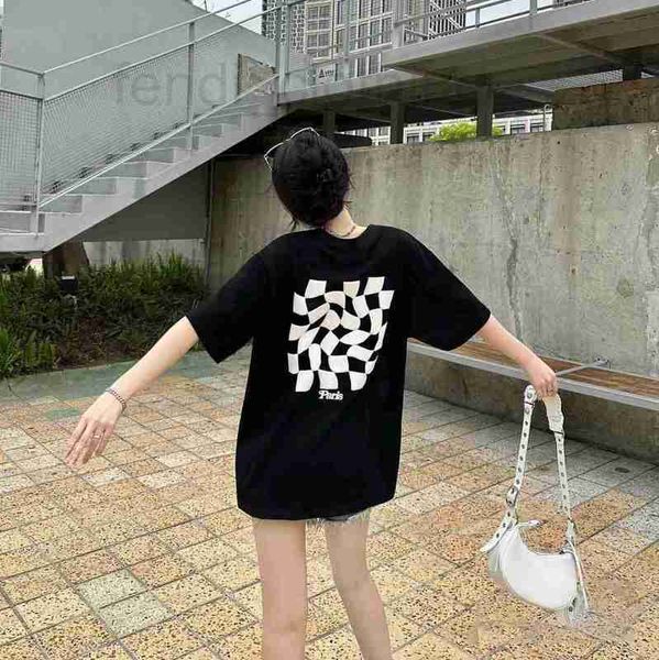 women's t-shirt designer 23ss checkerboard printed short sleeve flat replacement summer cotton loose t-shirt kuwr, White
women's t-shirt designer 23ss checkerboard printed short sleeve flat replacement summer cotton loose t-shirt kuwr, White