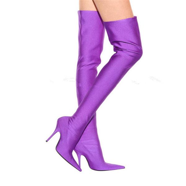 spring summer satin silk stretch thigh high boots elastic over the knee botas mujer slim thin heels pointed toe stiletto long bott4897129, Black
spring summer satin silk stretch thigh high boots elastic over the knee botas mujer slim thin heels pointed toe stiletto long bott4897129, Black