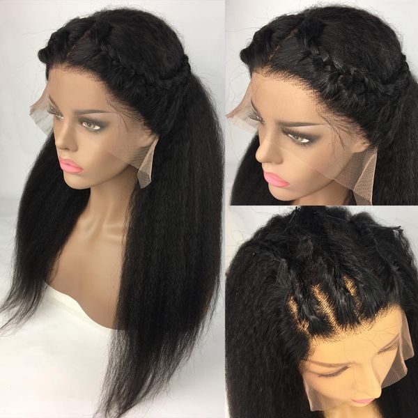 Straight Kinky Lace Front Human Hair Wigs 13X4 Transparent Lace Frontal Wigs Pre Plucked 150% Density Yaki Straight 360 full lace Wig al, Natural color
Straight Kinky Lace Front Human Hair Wigs 13X4 Transparent Lace Frontal Wigs Pre Plucked 150% Density Yaki Straight 360 full lace Wig al, Natural color