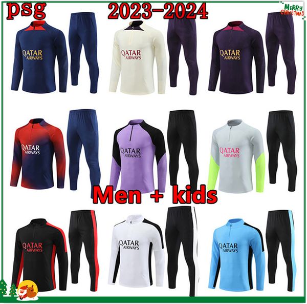 23 24 men and kids soccer tracksuit jersey maillot kit 2023 2024 paris mbappe mens football jerseys training tracksuits jacket chandal surve, Black
23 24 men and kids soccer tracksuit jersey maillot kit 2023 2024 paris mbappe mens football jerseys training tracksuits jacket chandal surve, Black