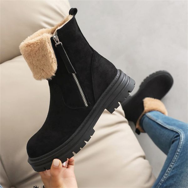 boots women winter warm thick fur plush ankle for ladies lowheeled bottom casual daily shoes dropshopping 230905, Black
boots women winter warm thick fur plush ankle for ladies lowheeled bottom casual daily shoes dropshopping 230905, Black