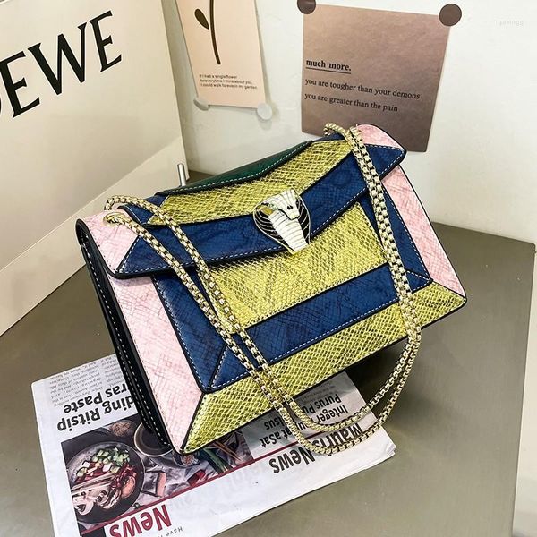 goro splicing color leather shoulder bag women handbag luxury designer snake head crossbody fashion square casual tote
goro splicing color leather shoulder bag women handbag luxury designer snake head crossbody fashion square casual tote