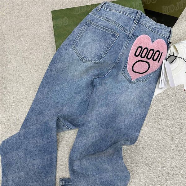 embroidery pants jeans for women letter badge design trousers womens high waist wide leg long pant apparel, Black 
embroidery pants jeans for women letter badge design trousers womens high waist wide leg long pant apparel, Black