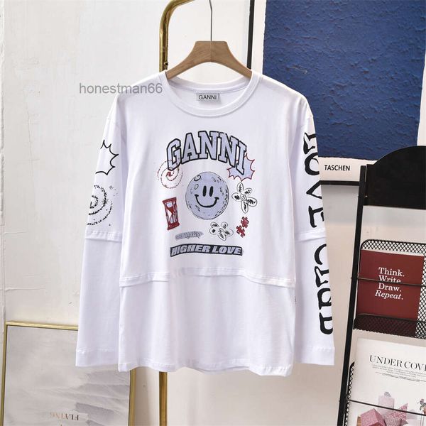 ganni 23ss women desginer sportshirt ganni cotton t shirt new white letter printing long-sleeved gannis sweatshirt fashion tee, Black
ganni 23ss women desginer sportshirt ganni cotton t shirt new white letter printing long-sleeved gannis sweatshirt fashion tee, Black