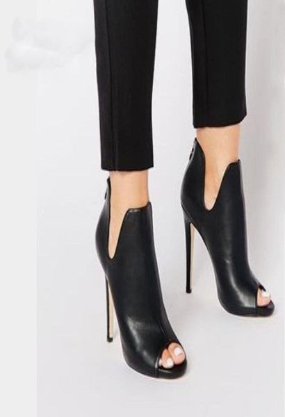 new europe women super high heels boots super high thin heel peep toe summer boots black leather ankle party booties shoes7854196
new europe women super high heels boots super high thin heel peep toe summer boots black leather ankle party booties shoes7854196