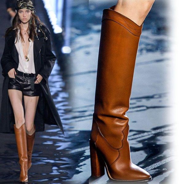 new black brown leather kneehigh boots for women pointed toe chunky high heels winter boots women fashion botines mujer 20209642805
new black brown leather kneehigh boots for women pointed toe chunky high heels winter boots women fashion botines mujer 20209642805