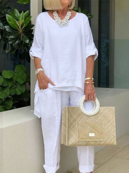 women s two piece pants women casual pieces set 2023 summer half sleeve o neck straight female vintage solid color pockets oversized suits 2, White
women s two piece pants women casual pieces set 2023 summer half sleeve o neck straight female vintage solid color pockets oversized suits 2, White