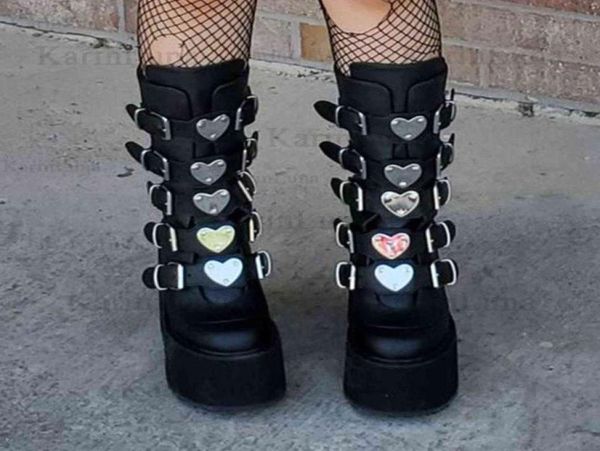 brand design gothic boots ins great quality fashion cool motorcycle boots big size 43 wedges heart platform midcalf boots h118736876, Black
brand design gothic boots ins great quality fashion cool motorcycle boots big size 43 wedges heart platform midcalf boots h118736876, Black
