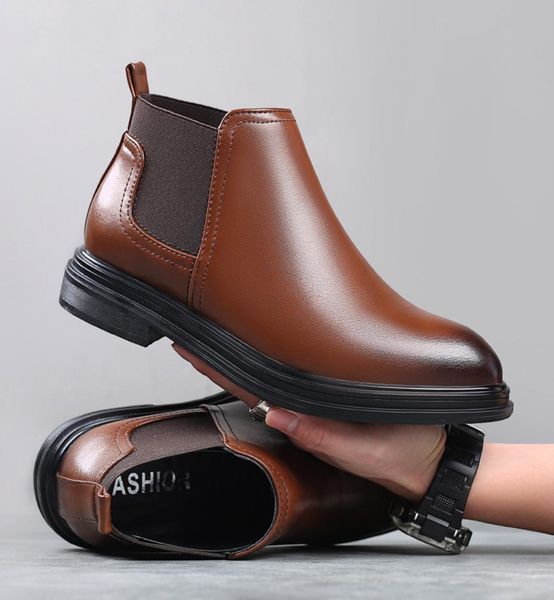 men big size boots slip on short boots elastic british booties thick bottom work shoes5754172, Black
men big size boots slip on short boots elastic british booties thick bottom work shoes5754172, Black