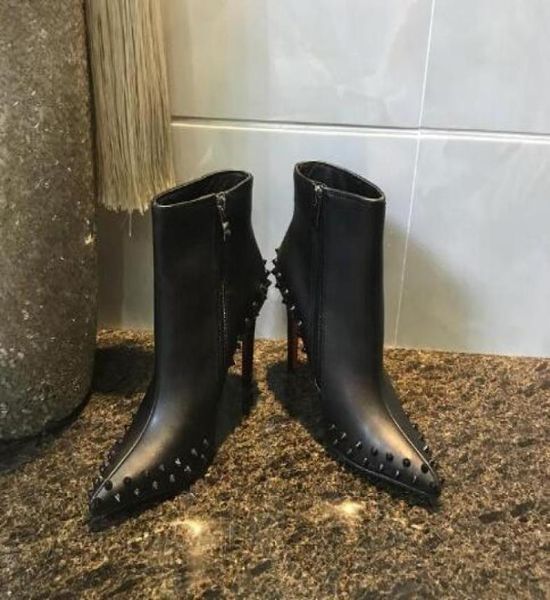 2019 leather with spikes pointed toes womens ankle boots fashion designer ladies high heels shoes pumps8779413, Black
2019 leather with spikes pointed toes womens ankle boots fashion designer ladies high heels shoes pumps8779413, Black
