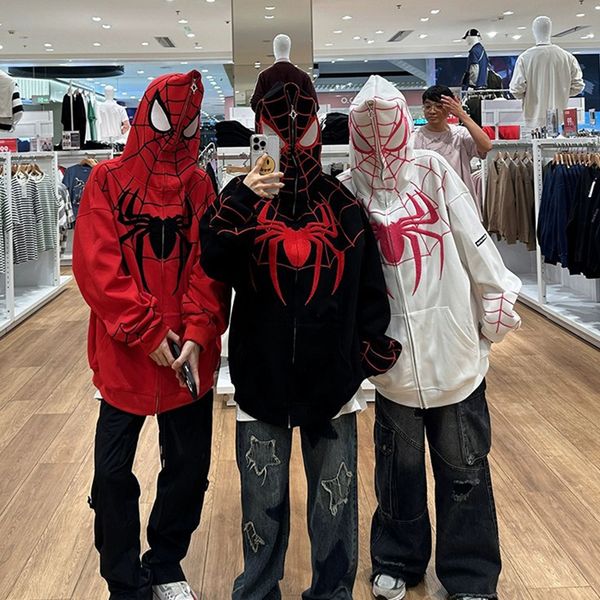 men's hoodies sweatshirts y2k spider web graphic men hoodies harajuku hip hop full zipper jacket coat streetwear women gothic punk loos, Black
men's hoodies sweatshirts y2k spider web graphic men hoodies harajuku hip hop full zipper jacket coat streetwear women gothic punk loos, Black