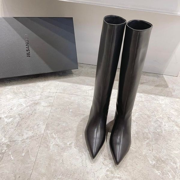jilsander designer boots high heels over knee leather suede women pointed luxury leather bottom fashionable boots, Black
jilsander designer boots high heels over knee leather suede women pointed luxury leather bottom fashionable boots, Black