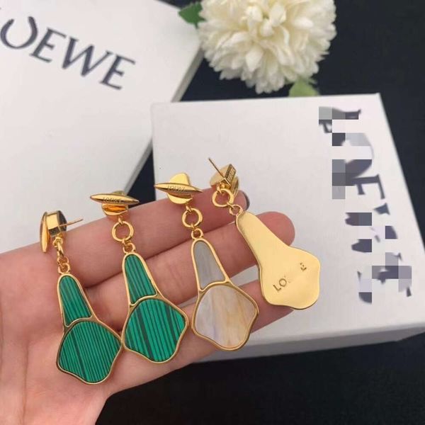 

earrings designer loewees fashionable horseshoe lotus shaped light luxury high grade earrings with beimu green brass gold plated material ea, Golden;silver