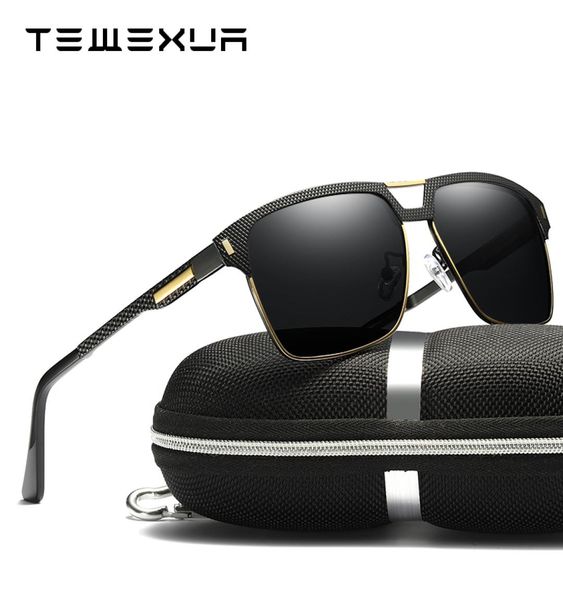 

tewexua brand new style fashion polarized square half frame sunglasses men women metal frames driving sports leisure uv4005280958, White;black
