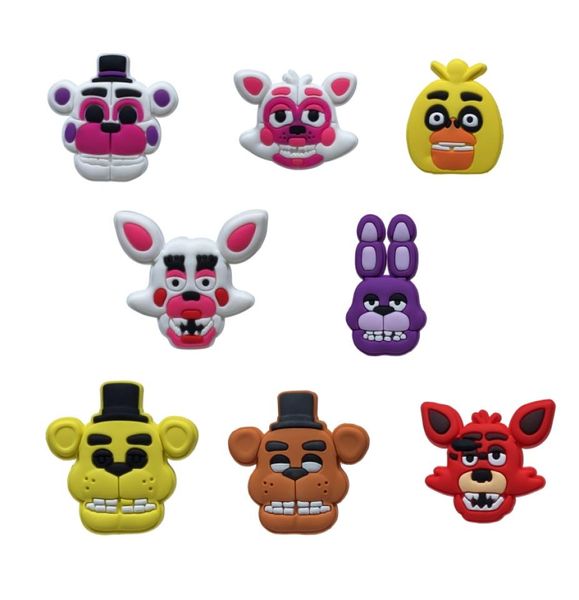 8pcslot five nights at freddy039s8 cartoon shoe charms ornaments buckles fit for shoes bracelets charm decoration kids part8842916, White;pink
8pcslot five nights at freddy039s8 cartoon shoe charms ornaments buckles fit for shoes bracelets charm decoration kids part8842916, White;pink