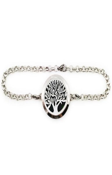 316l stainless steel tree of life aromatherapy bracelet essential oil diffuser locket with 6 felt pads6025714, Silver
316l stainless steel tree of life aromatherapy bracelet essential oil diffuser locket with 6 felt pads6025714, Silver